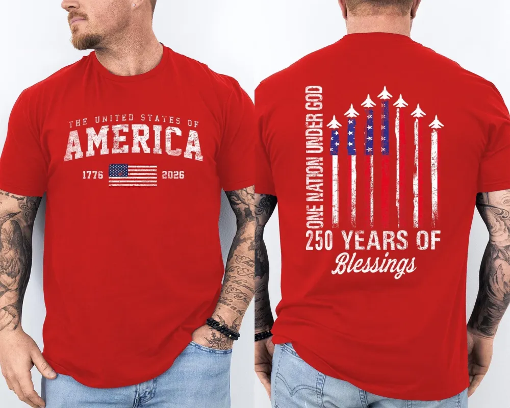 Men'S Casual American 1776-2026 Anniversary Printed Short Sleeved T-Shirt