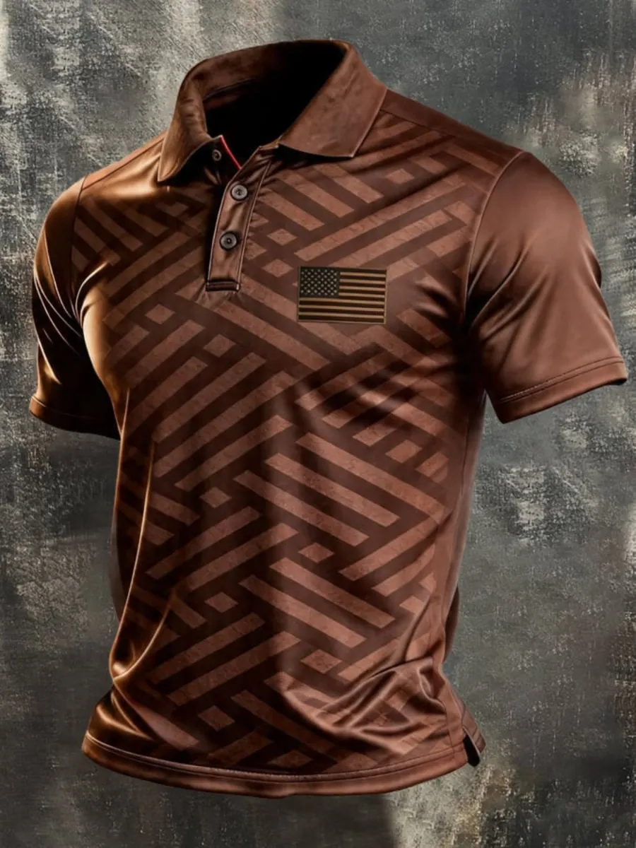 Men's 250Th Anniversary Printed Casual Polo Shirt