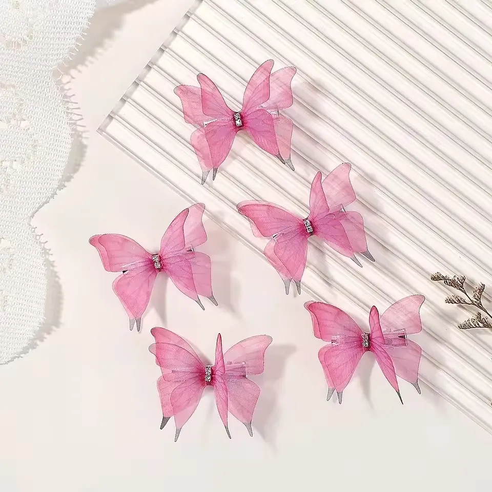Creative Realistic Butterfly Colorful Hairpin