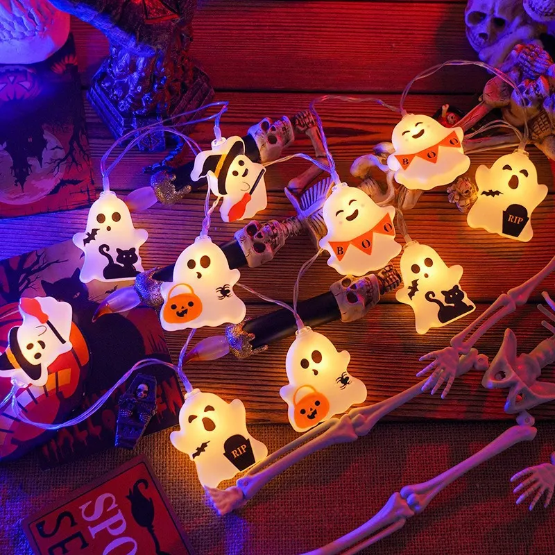 Halloween Led String Lights, Cute Ghost Lights, Decorative String Lights