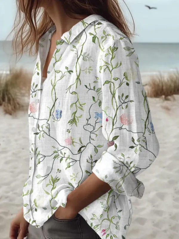 Pastel Vine Pattern Shirt
