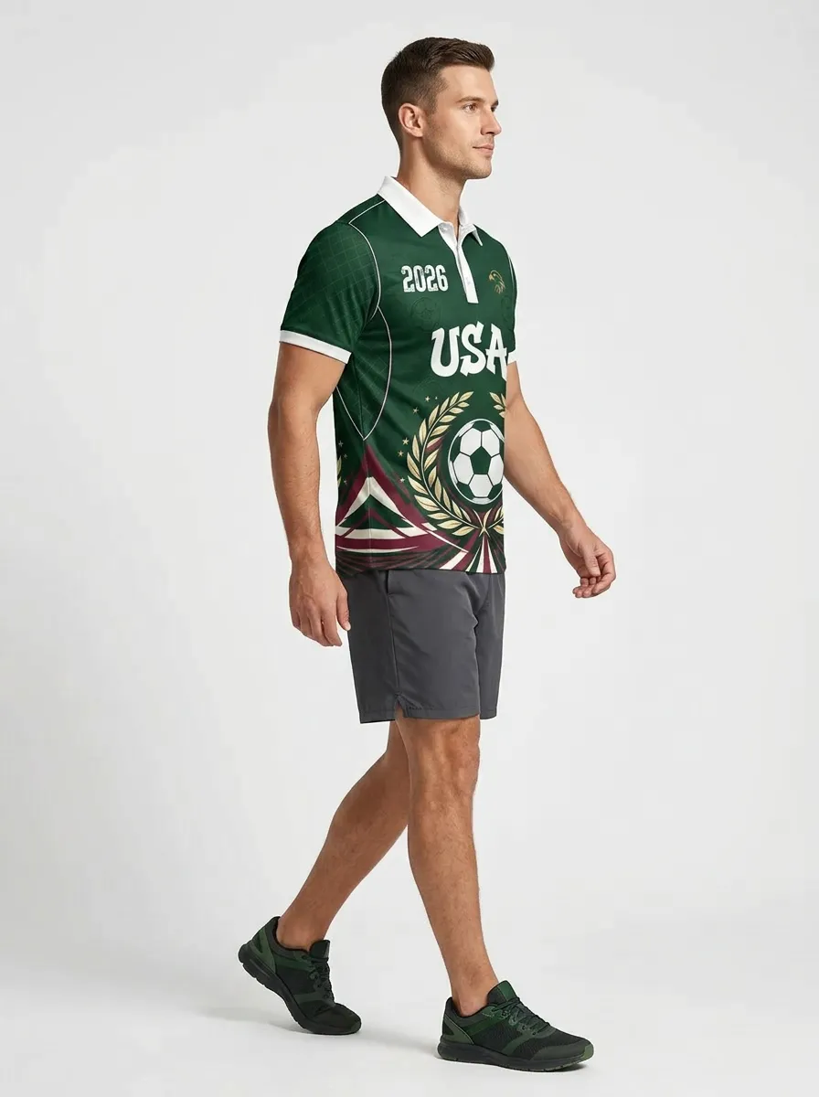 Men's USA 2026 Soccer Print Polo Shirt