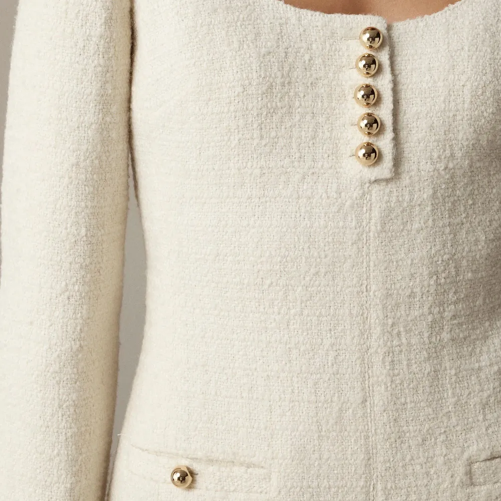 Textured Square Neck Mini Dresses