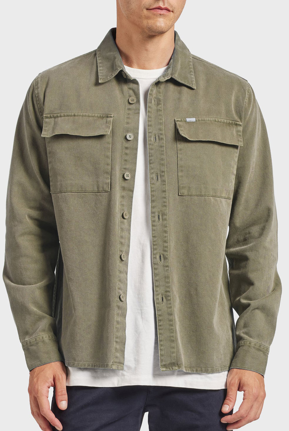 Essential Overshirt-Aloe beige