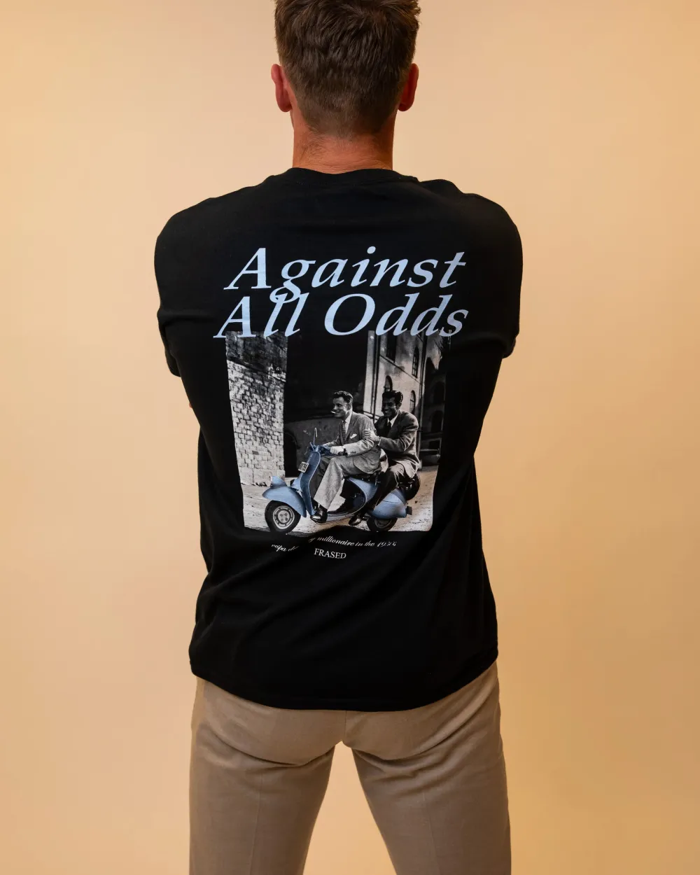 Men's AGAINST ALL ODDS Print Casual Round Neck T-Shirt