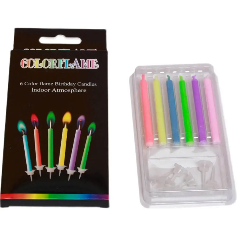 12 Pcs Gothic Halloween Birthday Colored Flame Candle