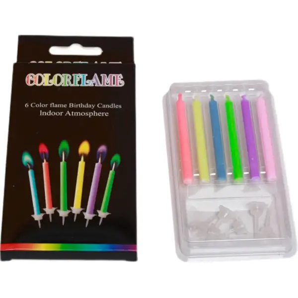 12 Pcs Gothic Halloween Birthday Colored Flame Candle