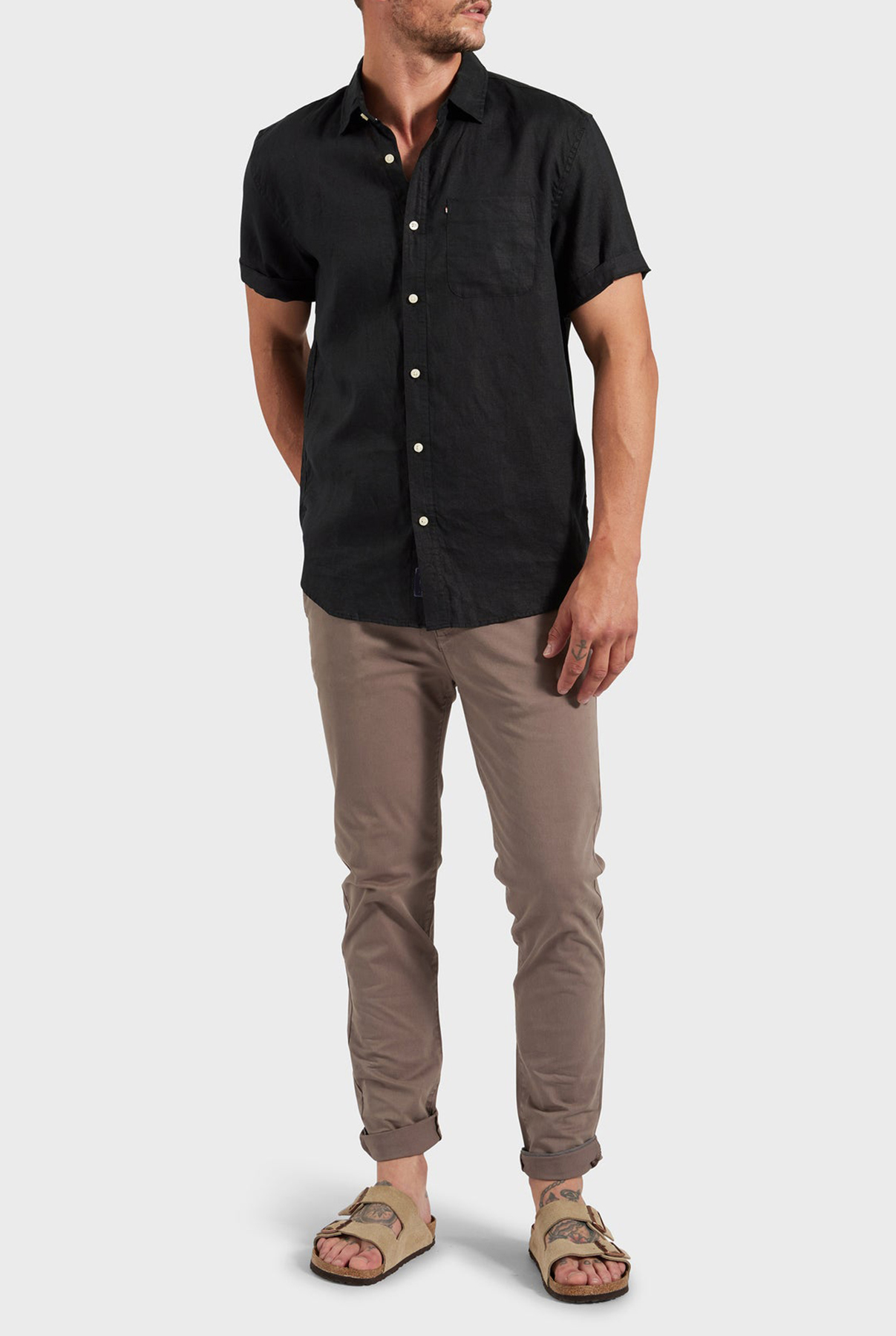 Hampton Linen SS Shirt-White