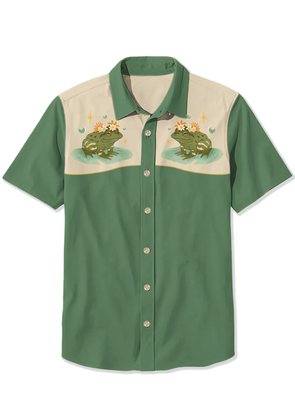 Frog On Lotus Leaf - 100% Cotton Shirt