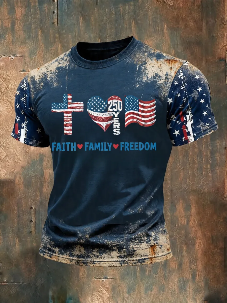 Men's 250th Anniversary Vintage Printed T-shirt