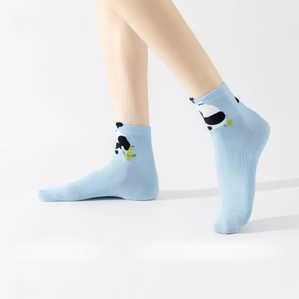 Cheerful Animal Print Ankle Socks