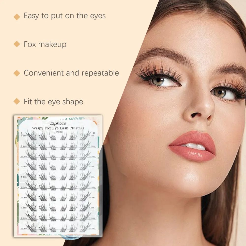 Fox-eye glue-free false lashes