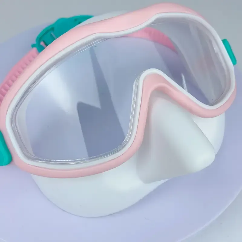 Pink White Anti-Fog Swimming Goggles