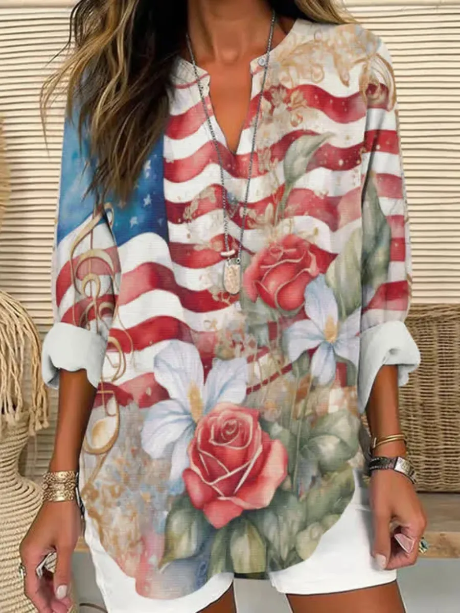 Women'S 250Th Anniversary Printed Casual Top
