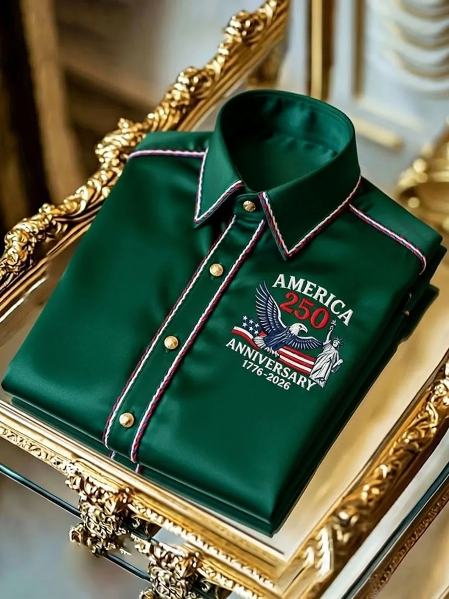 Men'S Retro 250Th Anniversary Of The United States Print Shirt