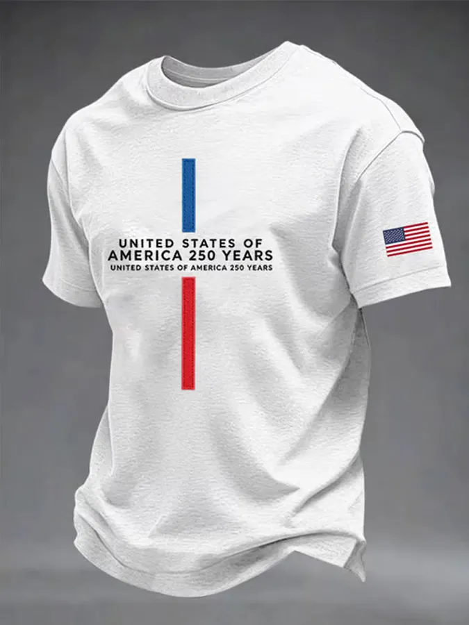 Men's Patriotic American Flag Print T-shirt