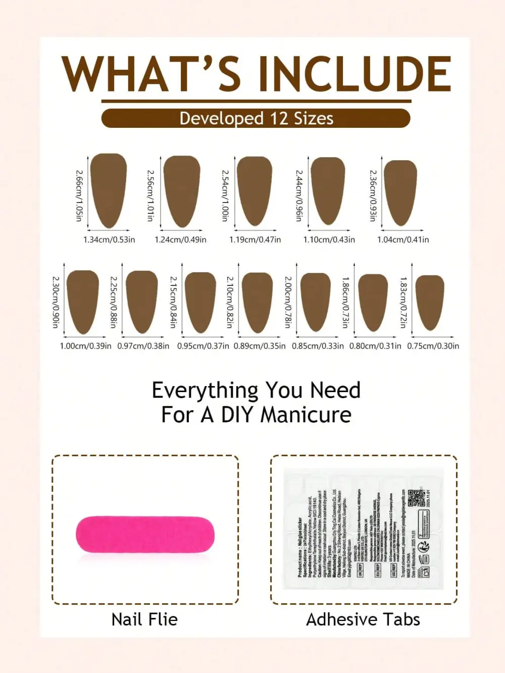 Nailhour 24Pcs Minimalist Nude Medium Almond Press On Nails