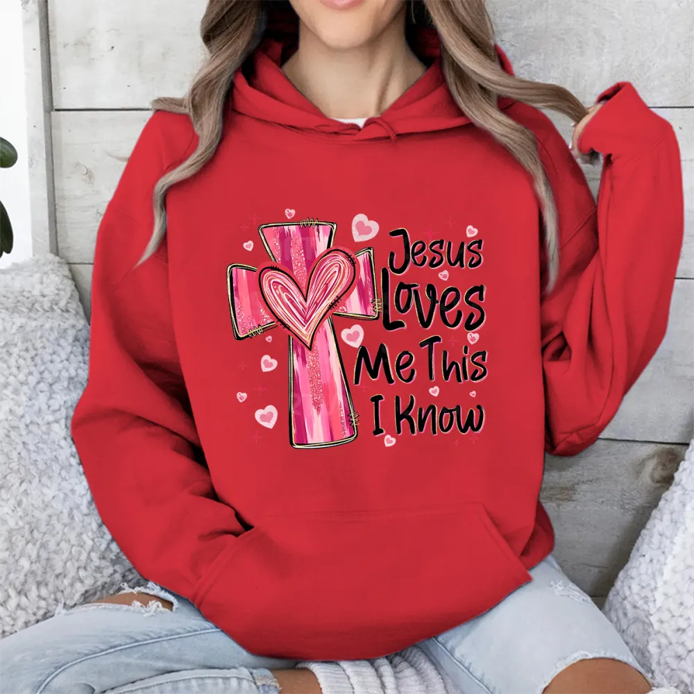 Jesus Loves Me This I Know Printed Long Sleeved Hoodies