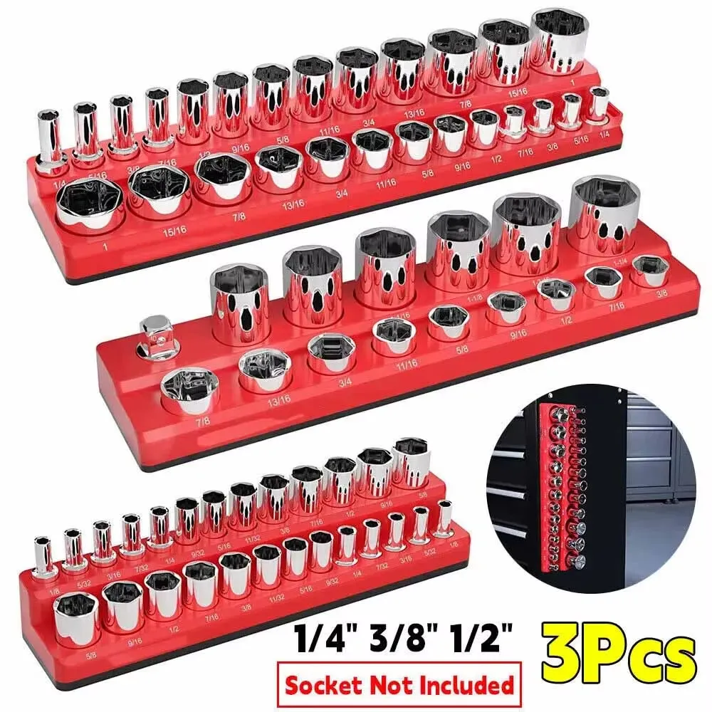 3 Pcs Magnetic Socket Organizer Set