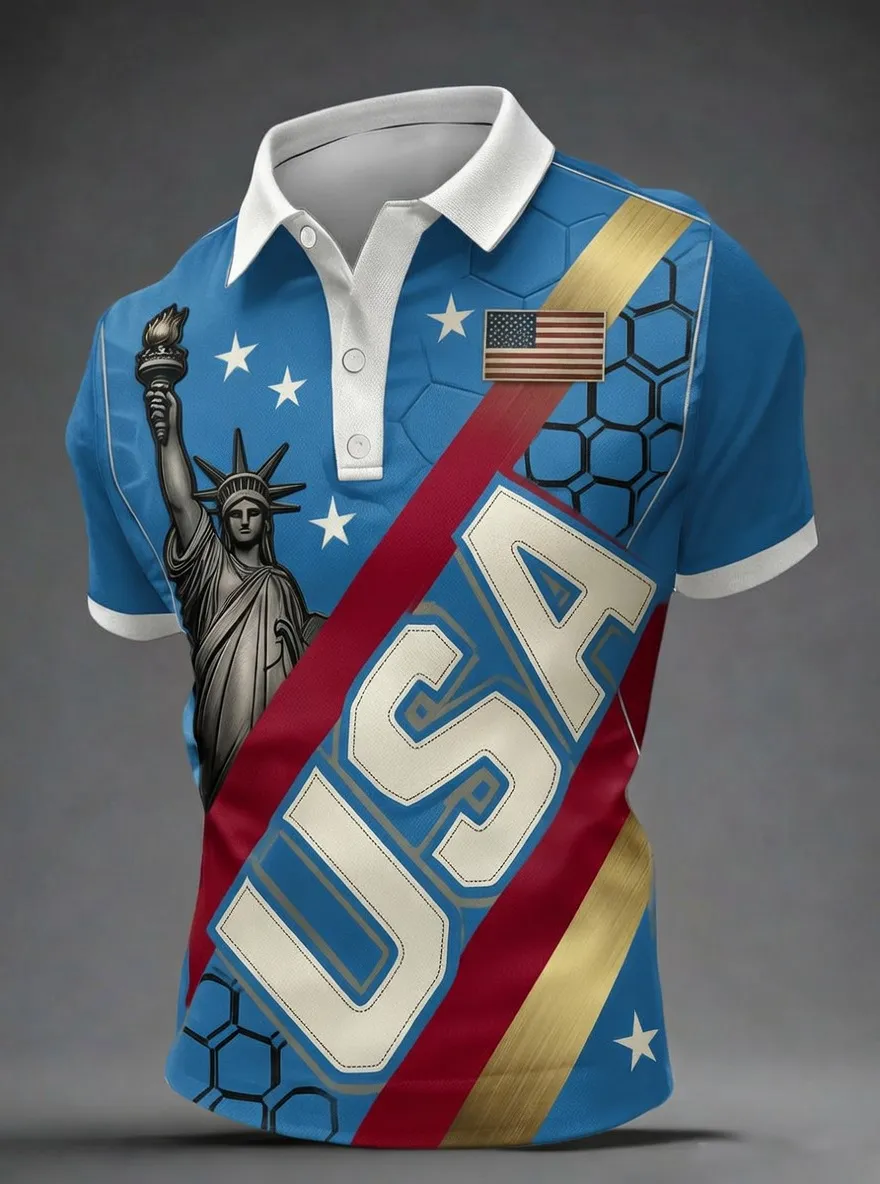 Men's USA Soccer Fan Printed polo shirt
