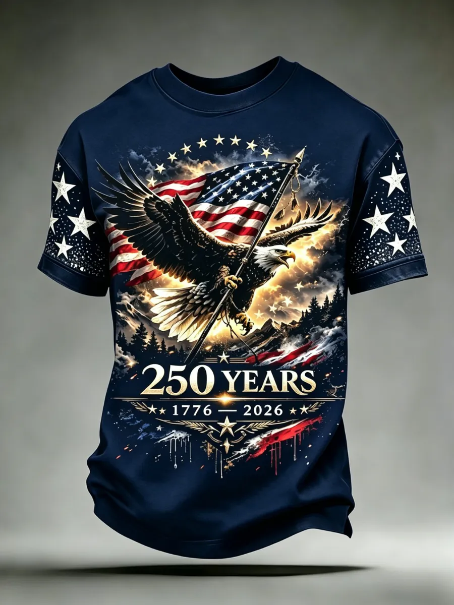 Men's 250th Anniversary Celebration Bald Eagle Printed T-shirt