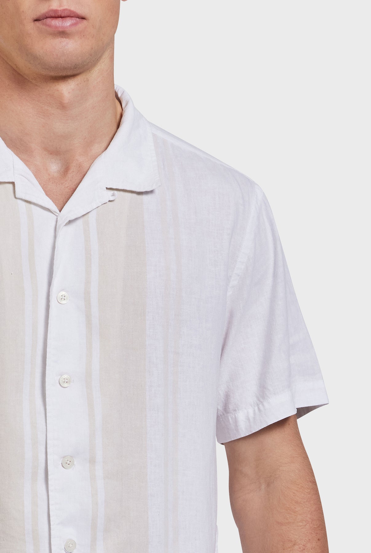 Charlie Short Sleeve Shirt-White/peach
