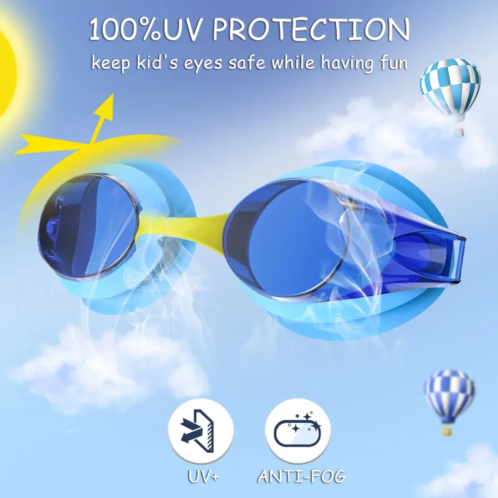 Children'S Waterproof Adjustable Swimming Goggles Set Of Two