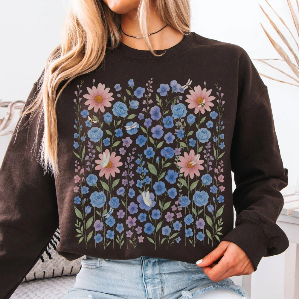 Blue Wildflower Sweatshirt