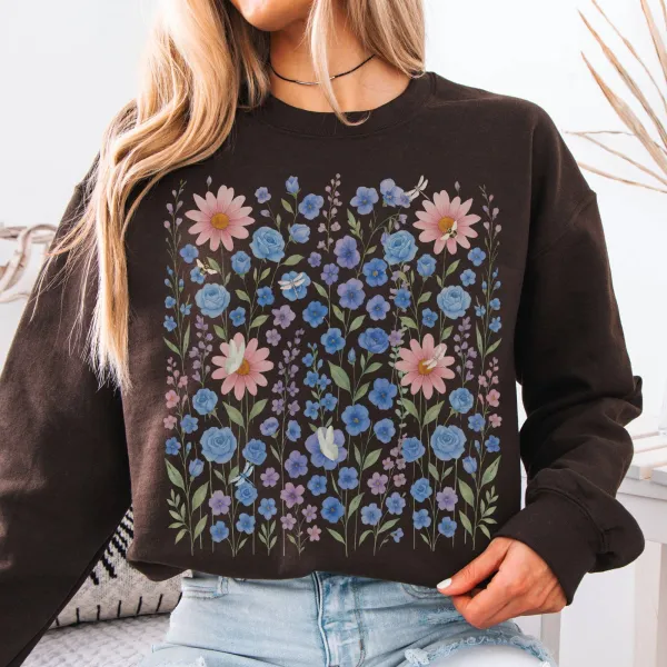 Blue Wildflower Sweatshirt