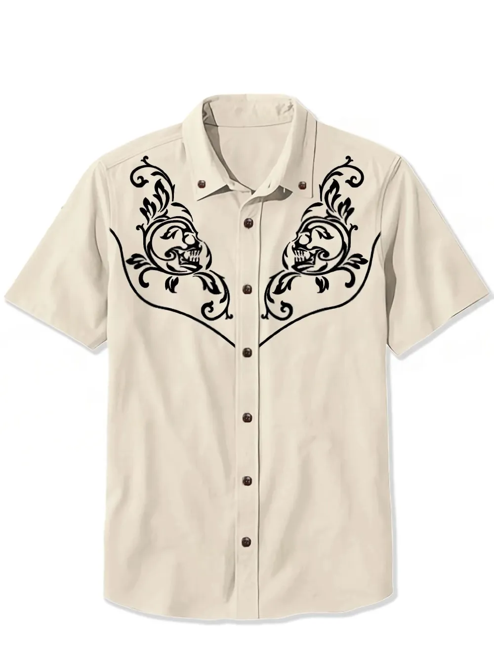 Skull And Flower - 100% Cotton Shirt