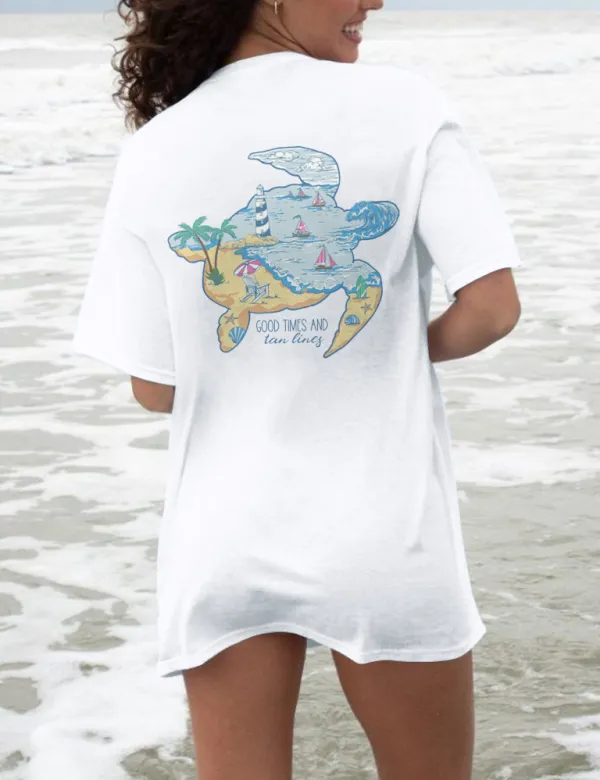 Tropical Patterned Sea Turtle Tee