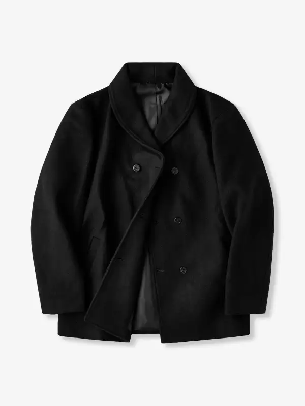 Men's Wool Blend Button Front Peacoat