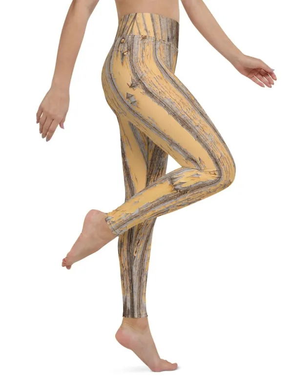 Textured Bark Print Leggings