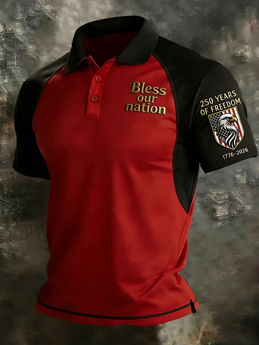 Men'S Veteran Commemorative Red Friday Short Sleeved Shirt