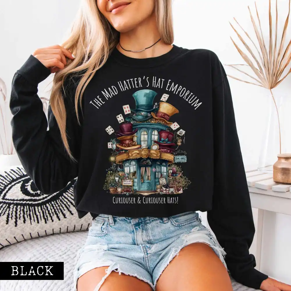 The Mad Hatter's Hat Emporium Long Sleeved Shirt