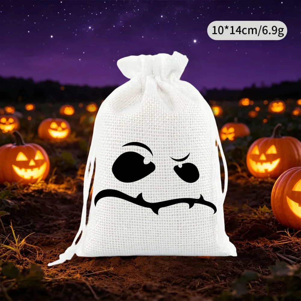 5Pcs Halloween Funny Ghost Snack And Candy Storage Bag