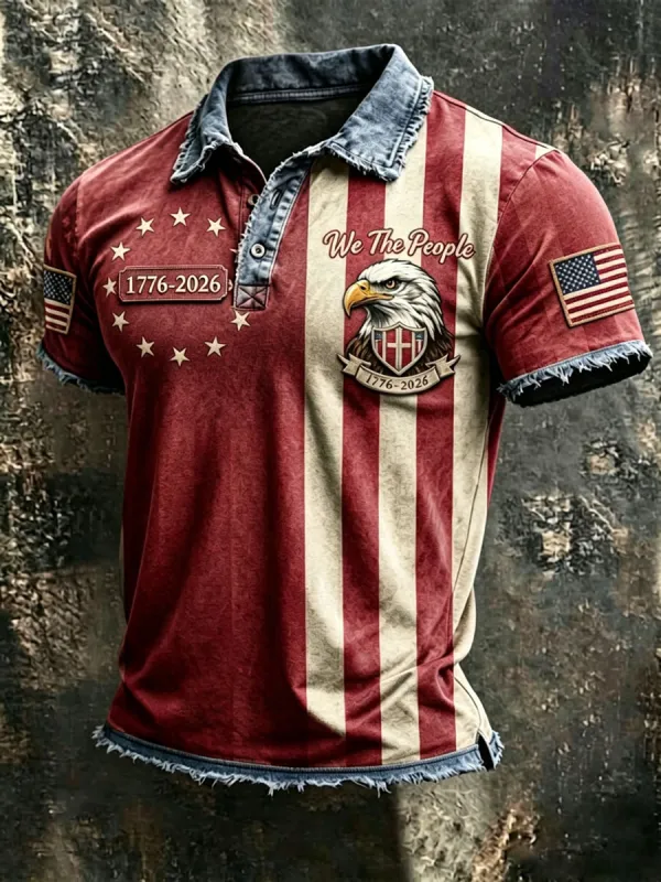 Men'S 250Th Anniversary Faith Printed Casual Polo Shirt