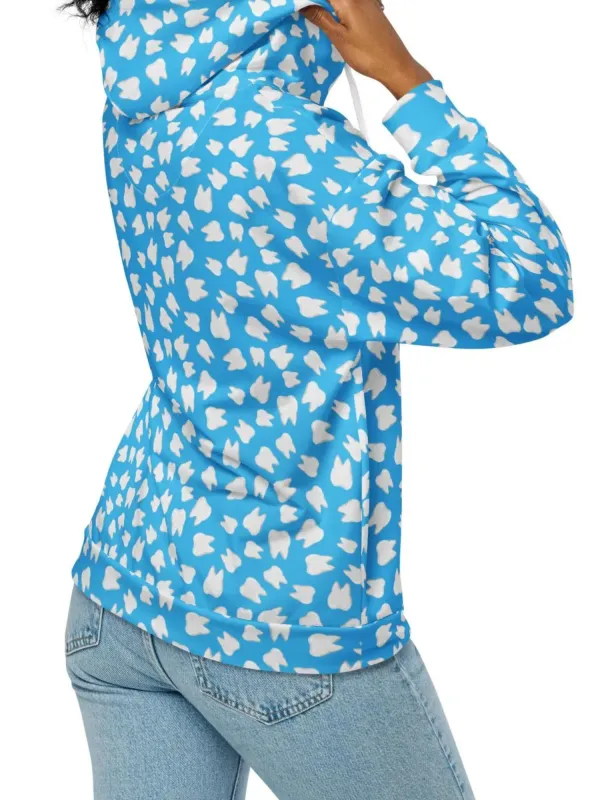 Tooth Print Zip Up Hoodie
