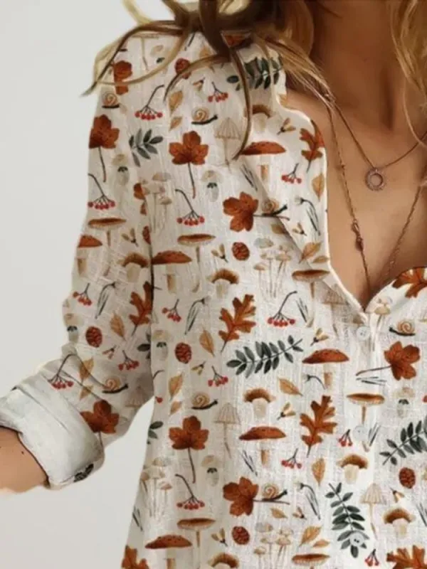 Leaf Design Casual Shirt