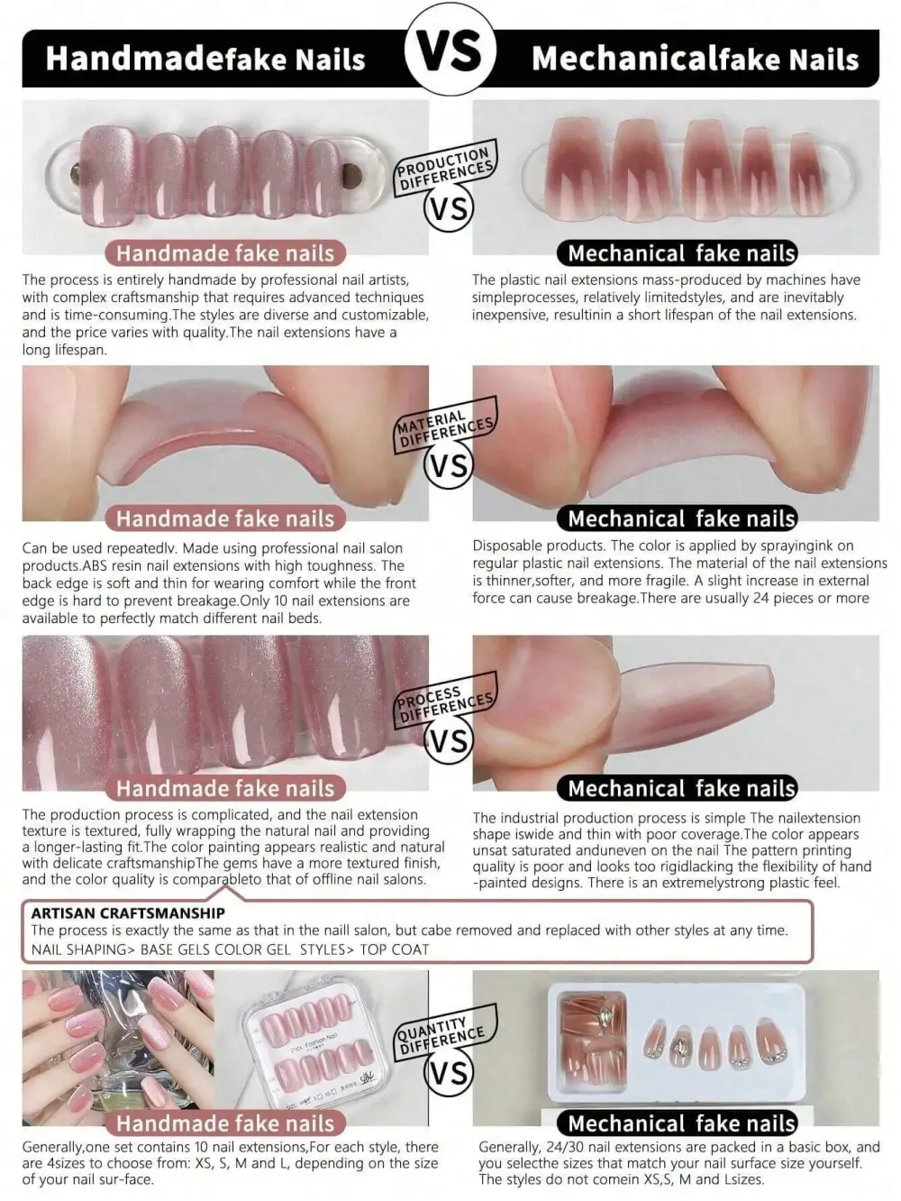 Nailhour 10Pcs Handmade Medium Duck Y2K Duck Billed Pink Press On Nails