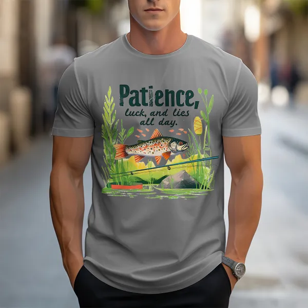 Nature Inspired Fishing Motif T-Shirt