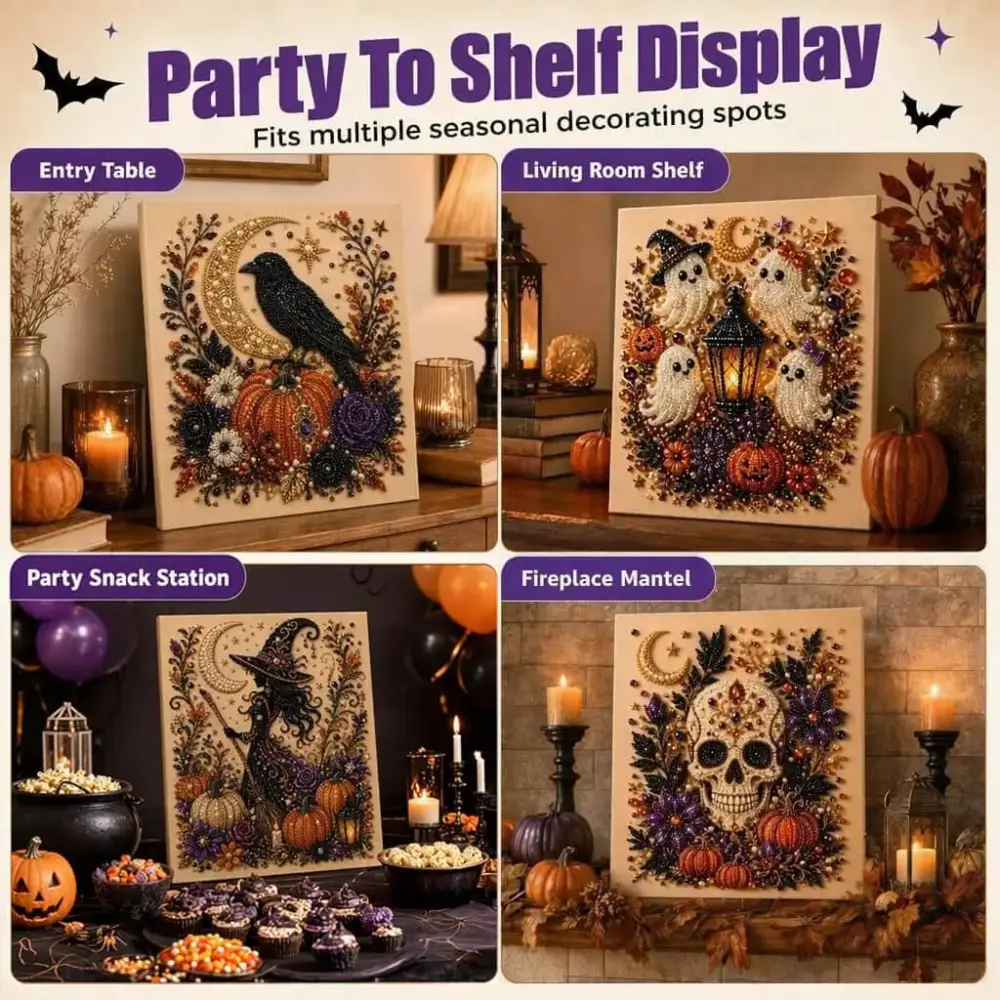 Halloween 5D Diamond Painting Kit: Beginner-Friendly Bead Art
