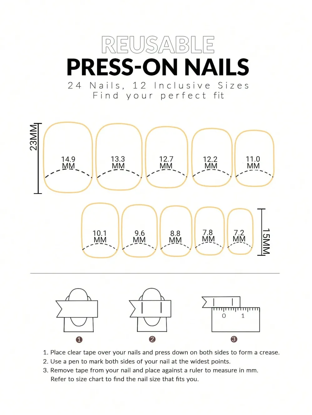 Nailhour 24Pcs White Minimalist Short Square Press On Nails