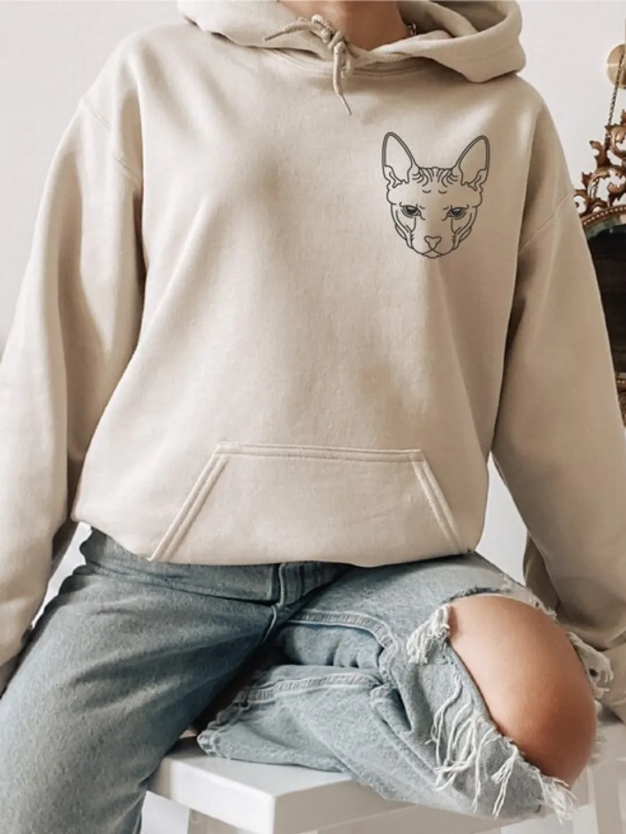 Line Art Cat Hoodie