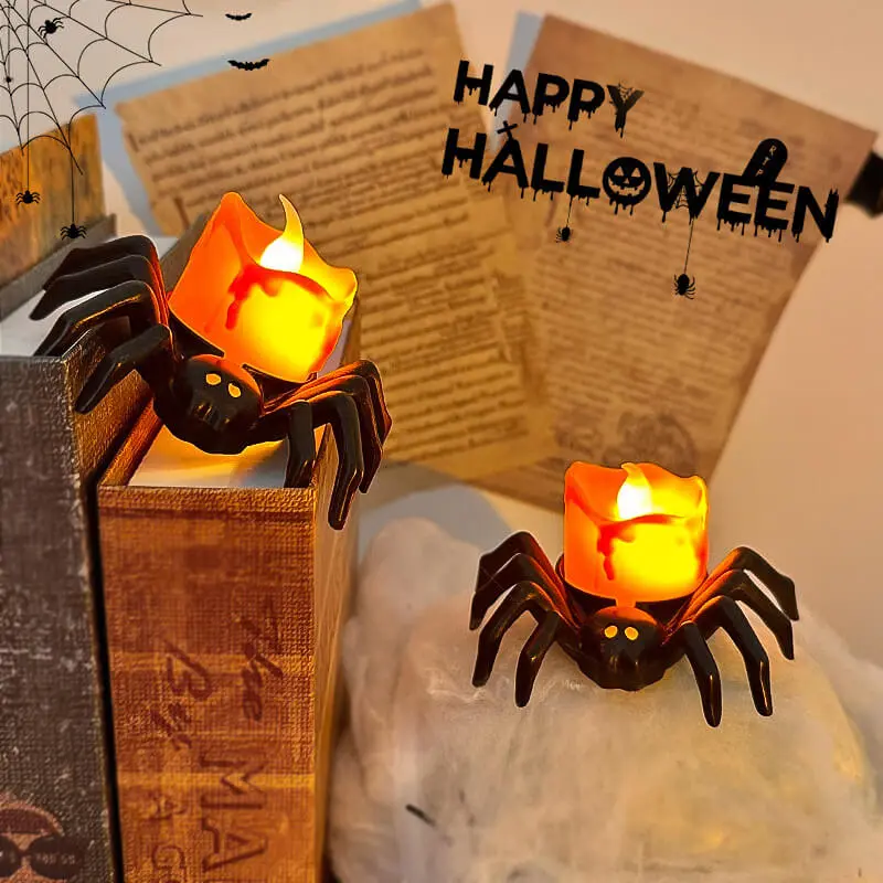 6Pcs Halloween Spider Shaped Tea Light Candles