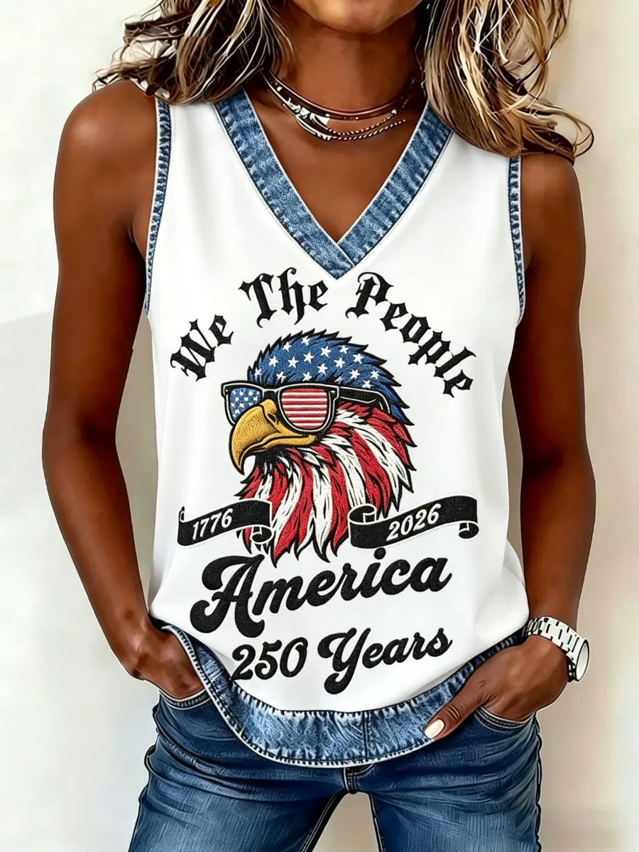 We The People Eagle Print Women's Sleeveless Top
