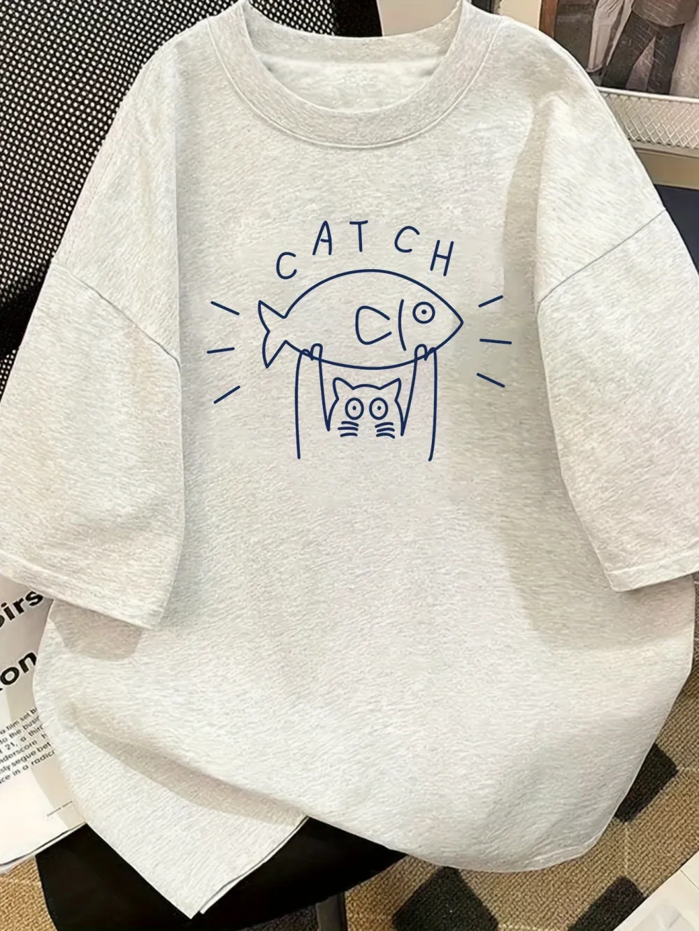Fish & Cat Casual Tee Tops