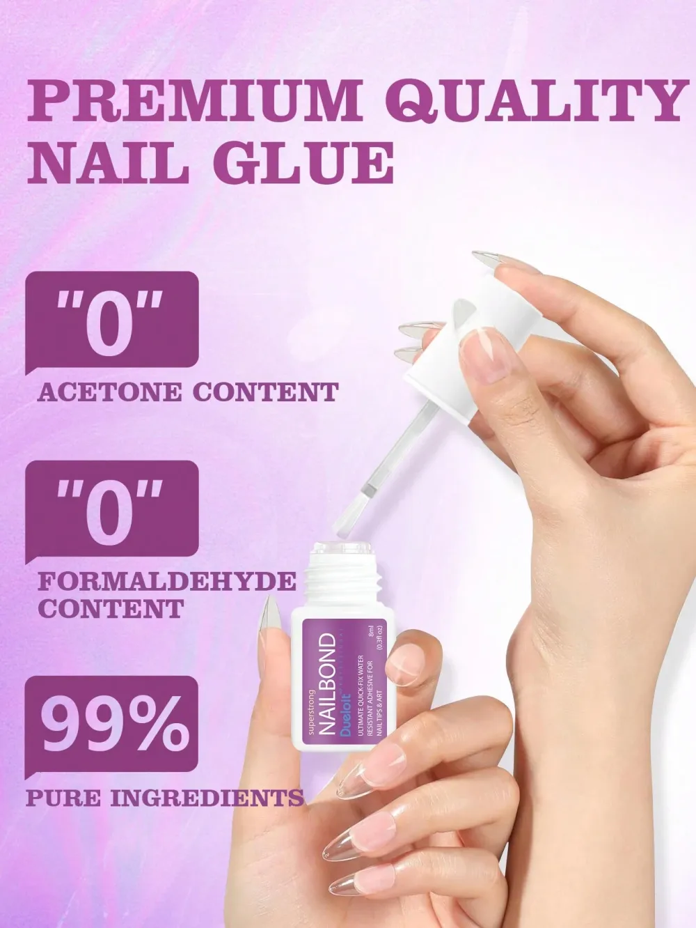 Nailhour 3pcs/5pcs/10pcs Extra Strong Nail Glue For Nail Tips & Press-On Nails (8ml)