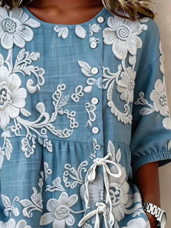 Women's Casual Retro Printed Shirt