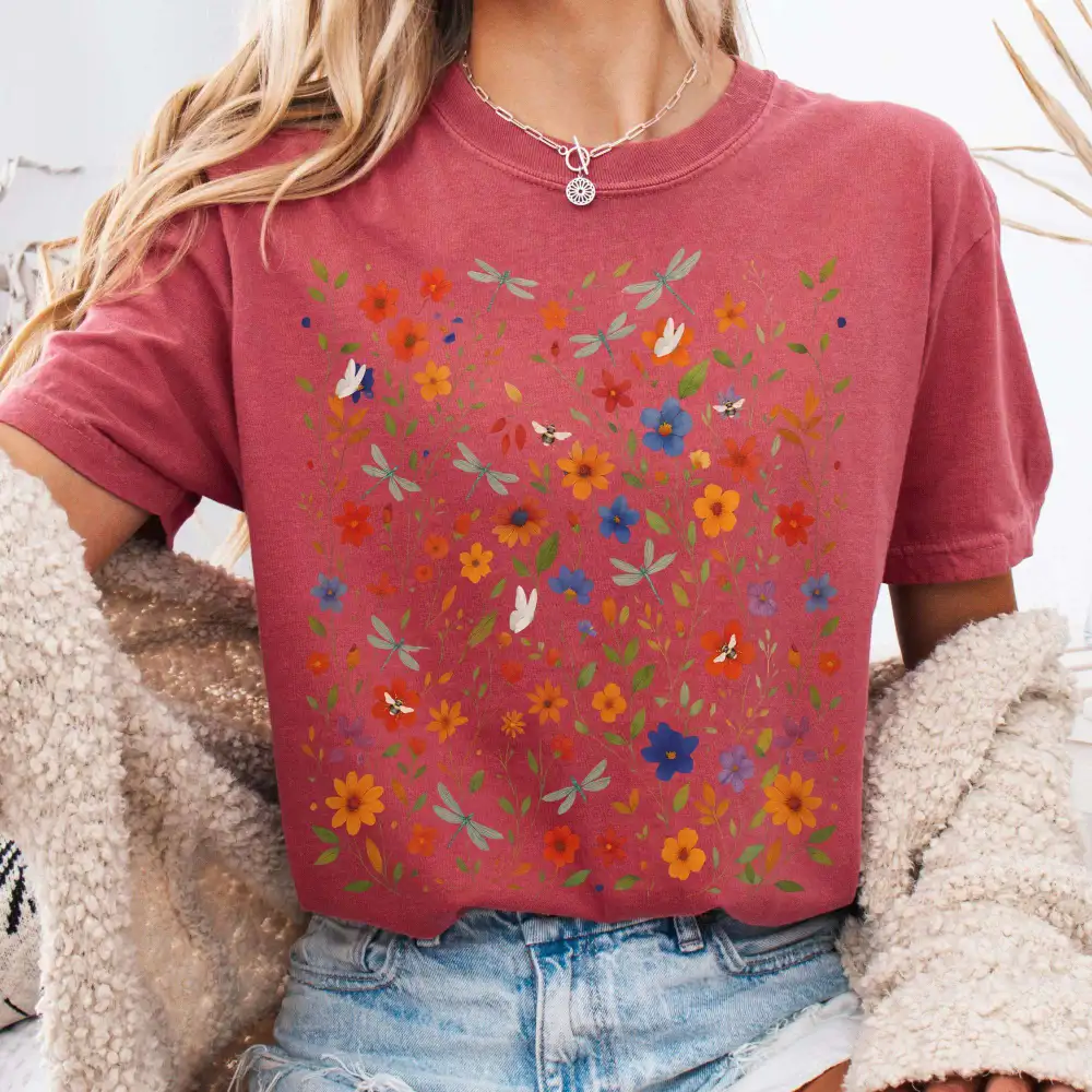 Dragonfly Wildflowers T-Shirt